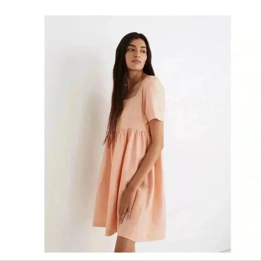 Madewell Linen-Blend Allie Mini Dress size M